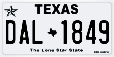 TX license plate DAL1849