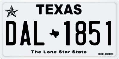 TX license plate DAL1851