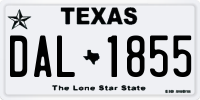 TX license plate DAL1855