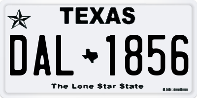 TX license plate DAL1856