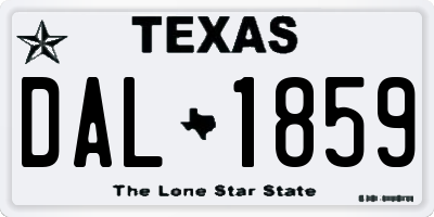 TX license plate DAL1859