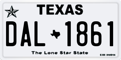 TX license plate DAL1861