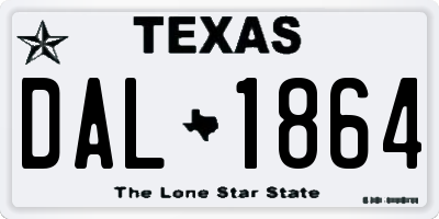 TX license plate DAL1864