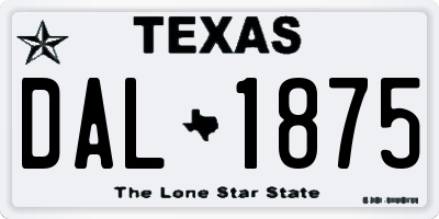 TX license plate DAL1875