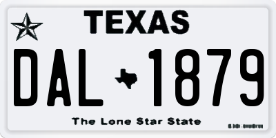 TX license plate DAL1879
