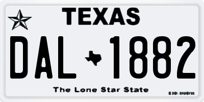 TX license plate DAL1882