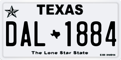 TX license plate DAL1884