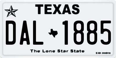 TX license plate DAL1885