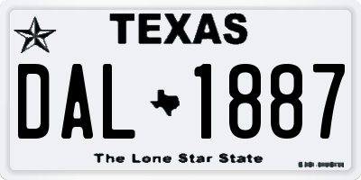 TX license plate DAL1887