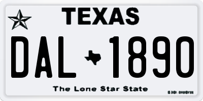 TX license plate DAL1890