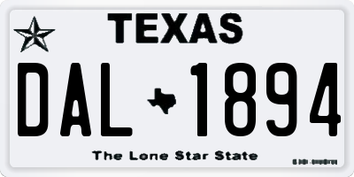 TX license plate DAL1894