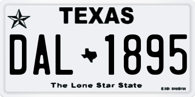 TX license plate DAL1895
