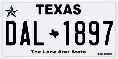 TX license plate DAL1897