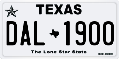TX license plate DAL1900