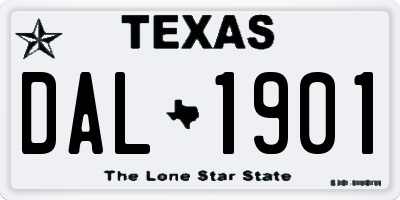 TX license plate DAL1901