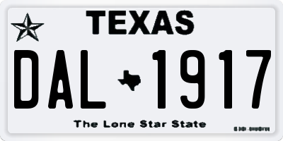 TX license plate DAL1917