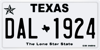 TX license plate DAL1924