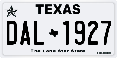 TX license plate DAL1927