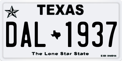 TX license plate DAL1937