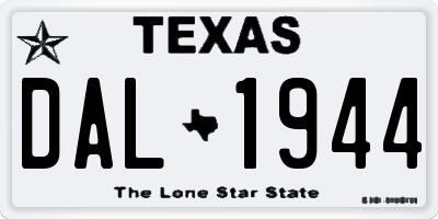 TX license plate DAL1944