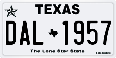 TX license plate DAL1957