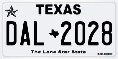 TX license plate DAL2028