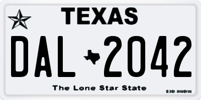 TX license plate DAL2042