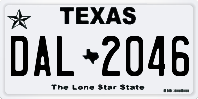 TX license plate DAL2046