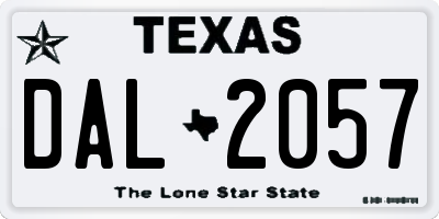 TX license plate DAL2057