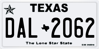TX license plate DAL2062
