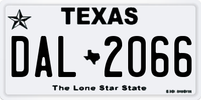TX license plate DAL2066