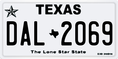 TX license plate DAL2069