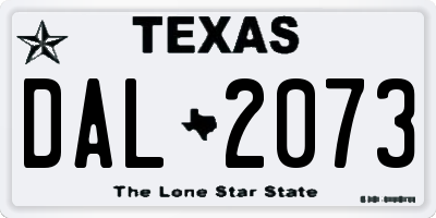 TX license plate DAL2073