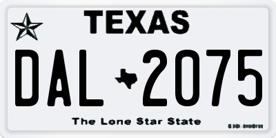 TX license plate DAL2075