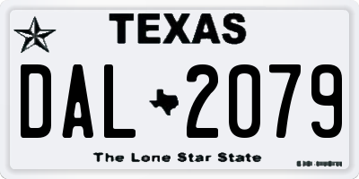 TX license plate DAL2079