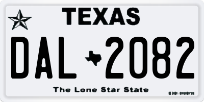 TX license plate DAL2082