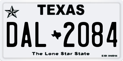 TX license plate DAL2084