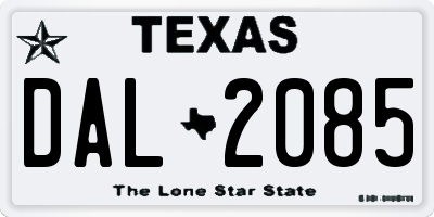 TX license plate DAL2085