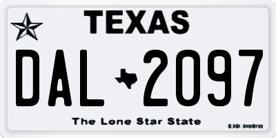 TX license plate DAL2097