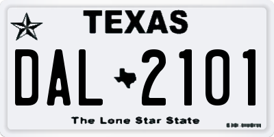 TX license plate DAL2101