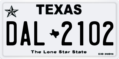 TX license plate DAL2102