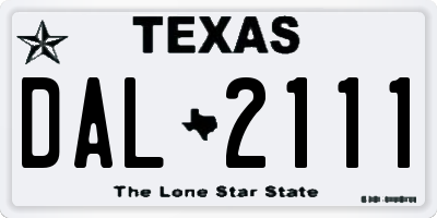 TX license plate DAL2111