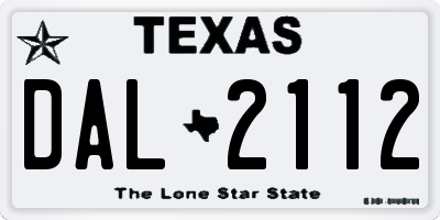 TX license plate DAL2112