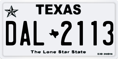 TX license plate DAL2113