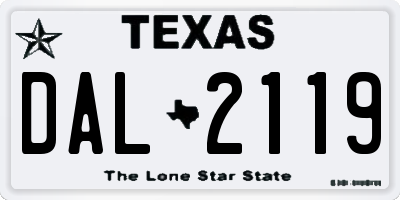 TX license plate DAL2119