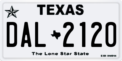 TX license plate DAL2120