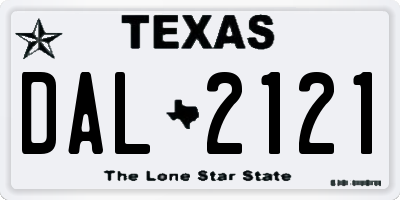 TX license plate DAL2121