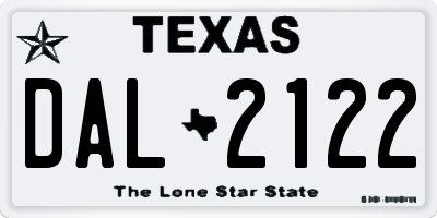 TX license plate DAL2122