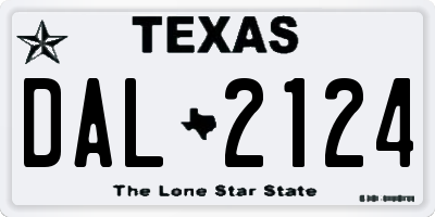 TX license plate DAL2124