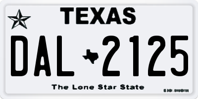 TX license plate DAL2125
